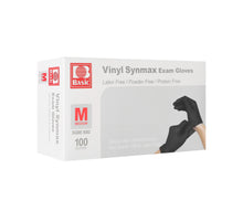 Load image into Gallery viewer, Basic Medical Synmax Vinyl Exam BLACK Gloves - Latex-Free &amp; Powder-Free - Medium, SGBE-8002(Case of 1,000)
