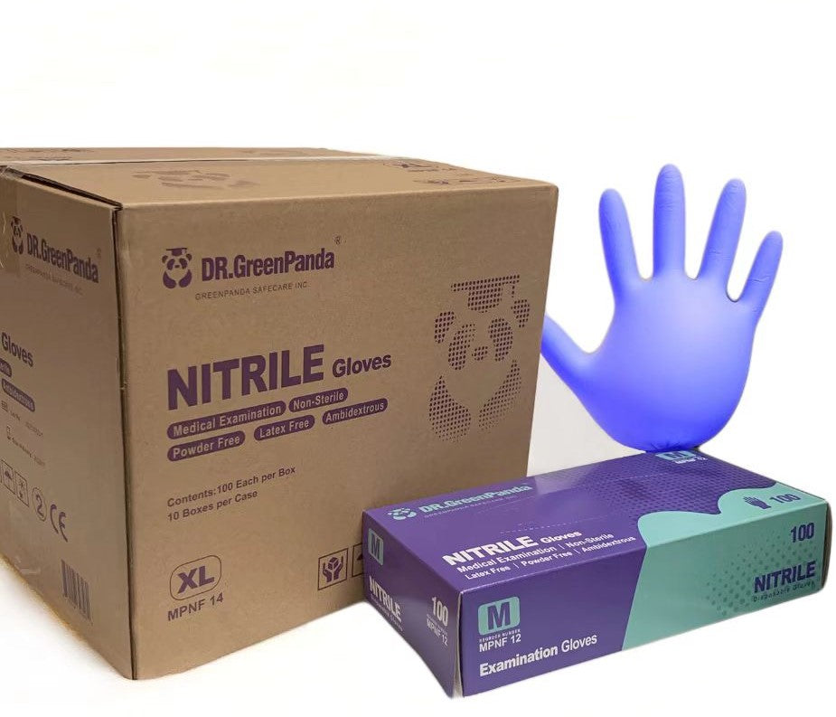 Dr.GreenPanda Blue Nitrile Medical Exam Disposable Gloves 3mil Multipurpose Latex Free Powder Free Non-Sterile