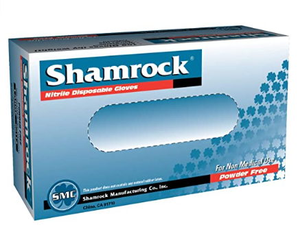 Shamrock 80000 Blue Nitrile Disposable Gloves, Powder Free, Latex Free, Food Safe, Salon Use, Manicure, Pedicure