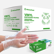 Load image into Gallery viewer, Dr.GreenPanda, X-Large, Clear Vinyl Gloves, PVC Disposable Bulk Food Safe, Latex &amp; Powder Free, (Case of 1000 | Box of 100)
