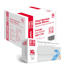 Load image into Gallery viewer, Basic Medical Synmax Vinyl Exam Gloves - Latex-Free &amp; Powder-Free - X-Large, BMPF-3004(Case of 1,000)
